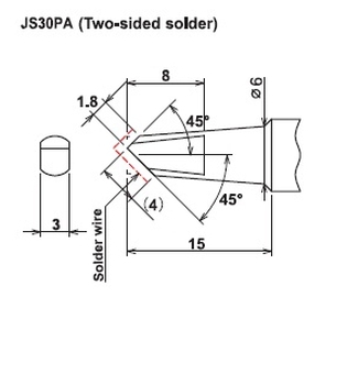 ปลายหัวแร้งซามูไร Cera cote samurai js30pa two sided solder tip